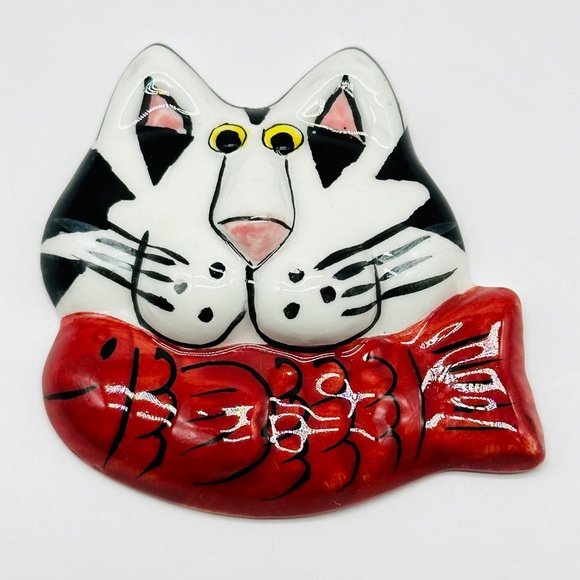 Catzilla Big On Cats Candace Reiter 4 Kitty Cat Magnets Vintage - Picture 8 of 16